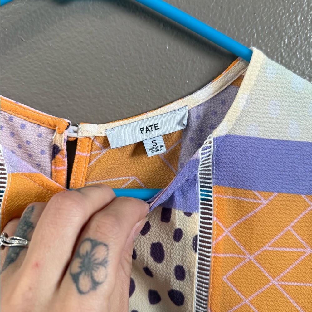 Fate Multicolor Patchwork Long Sleeve Blouse - image 3